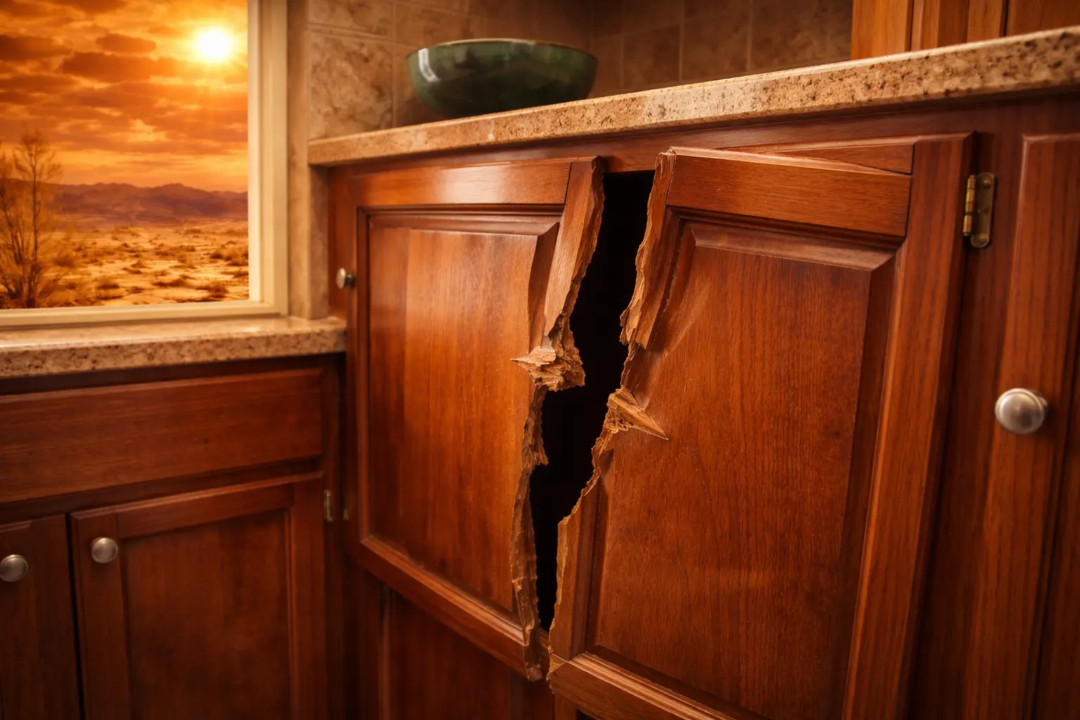 warp kitchen cabinet in las vegas, nevada heat