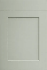 Sage green Shaker-style cabinet door