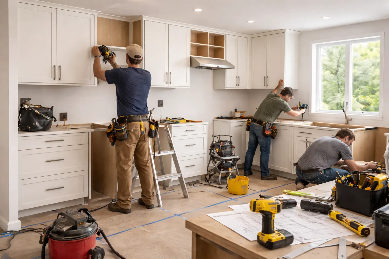 professional installation of kitchen cabinets